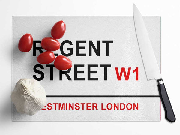 Regent Street Signs Glass Chopping Board