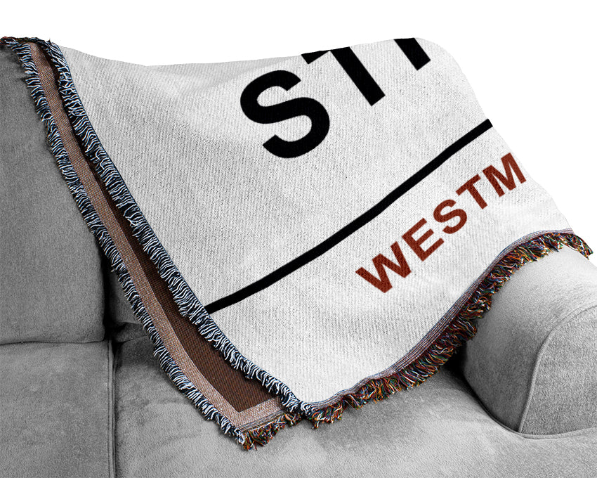 Regent Street Signs Woven Blanket