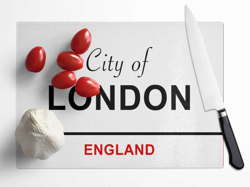 City Of London Signs Glass Chopping Board