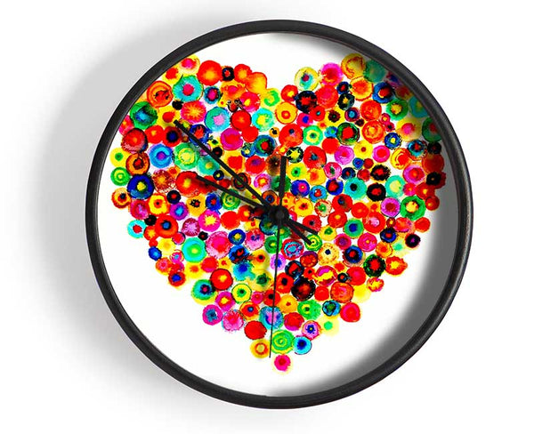 Colourful Heart Clock - Wallart-Direct UK