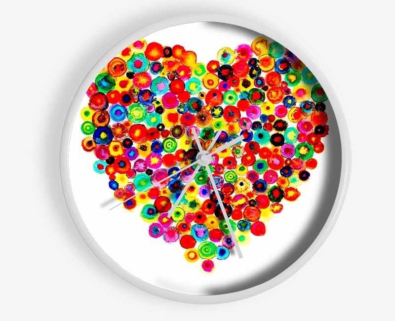 Colourful Heart Clock - Wallart-Direct UK