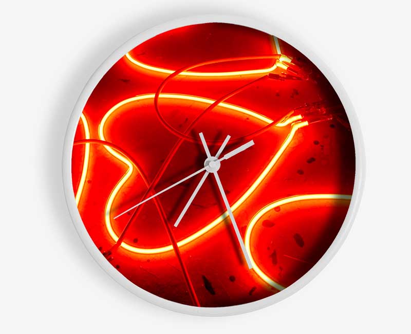 Valentines Day Neon Heart Clock - Wallart-Direct UK