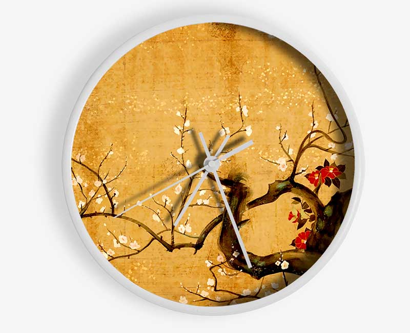 Japanese Flowers Clock - Wallart-Direct UK