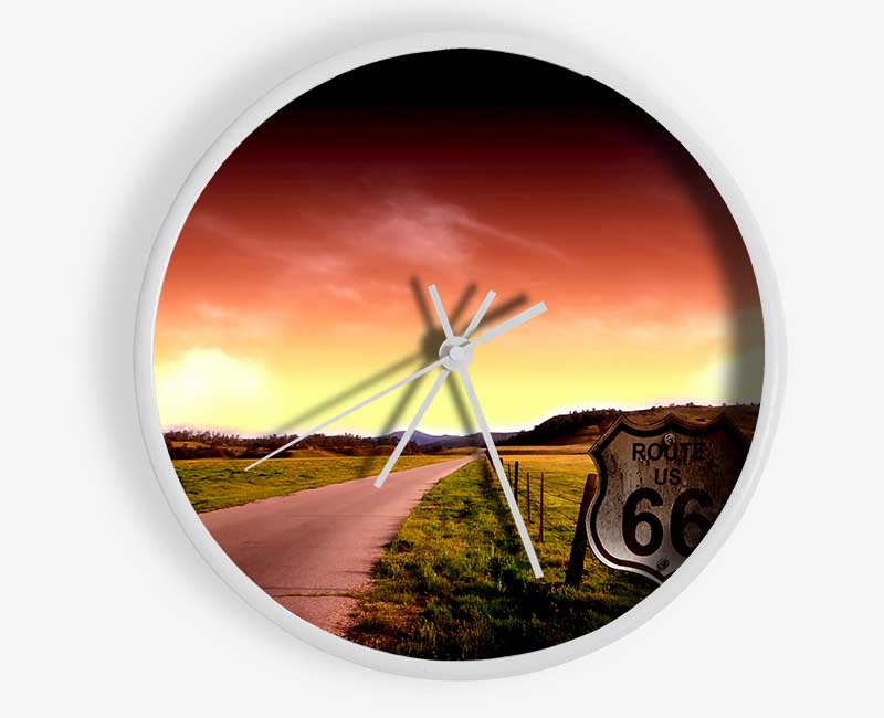 Drive Route 66 Clock - Wallart-Direct UK