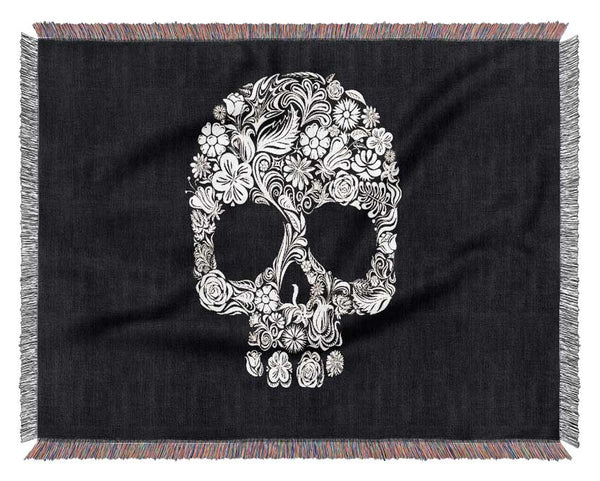 Skulls Floral Woven Blanket