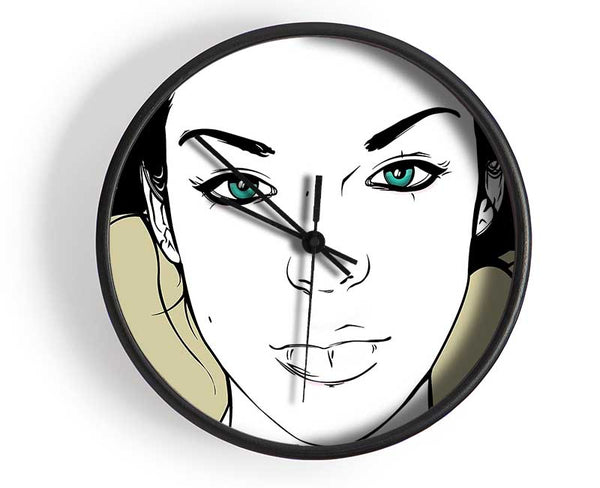 Green Eyed Babe Clock - Wallart-Direct UK