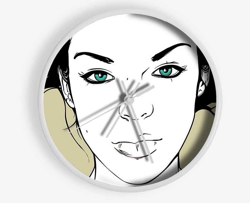 Green Eyed Babe Clock - Wallart-Direct UK