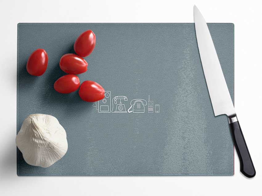 Phone Evolution Glass Chopping Board