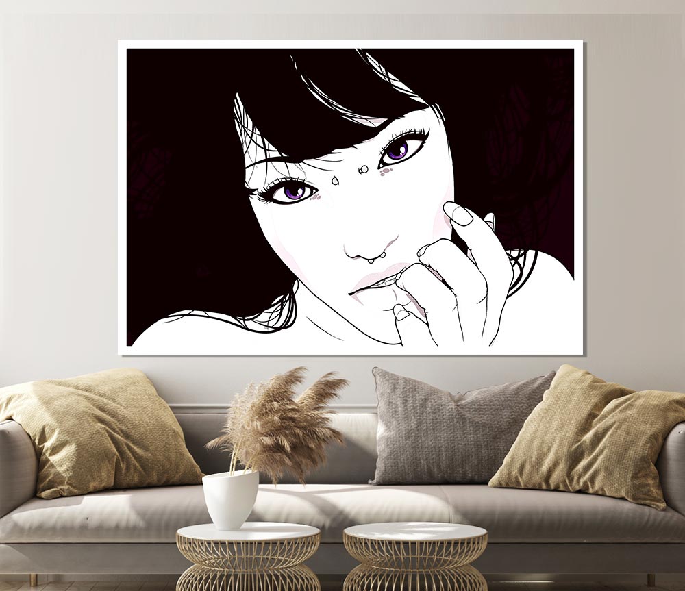 Girl Portrait Print Poster Wall Art