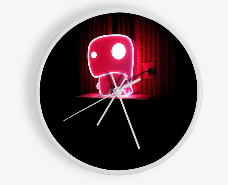 Pink Sad Face Clock - Wallart-Direct UK