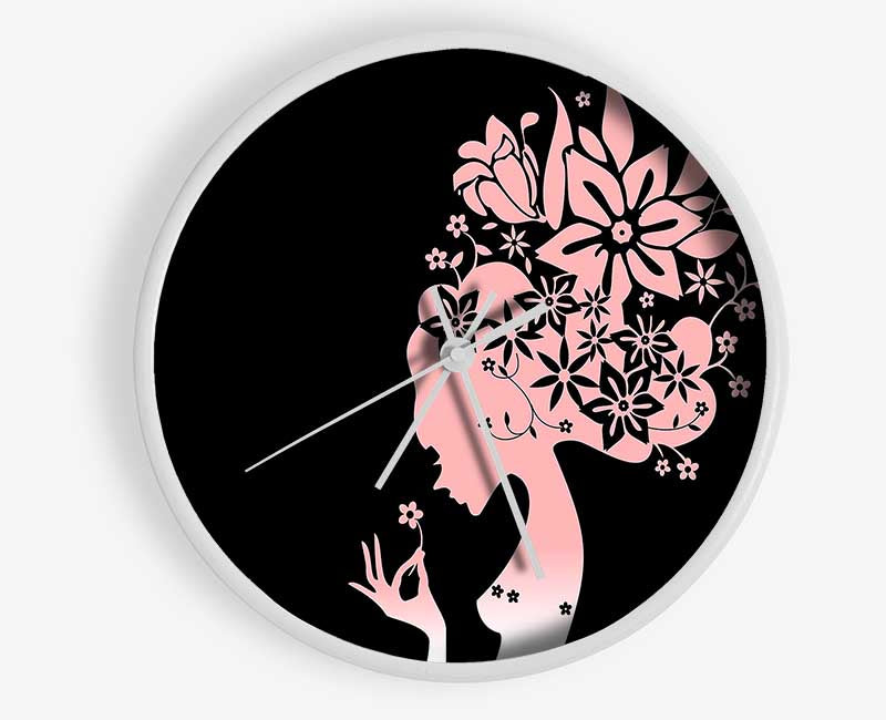 The Flower Girl Black Clock - Wallart-Direct UK