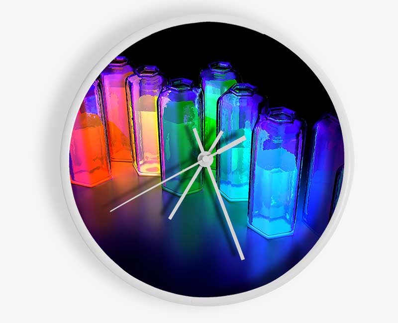 Colorful 3D Bottles Clock - Wallart-Direct UK