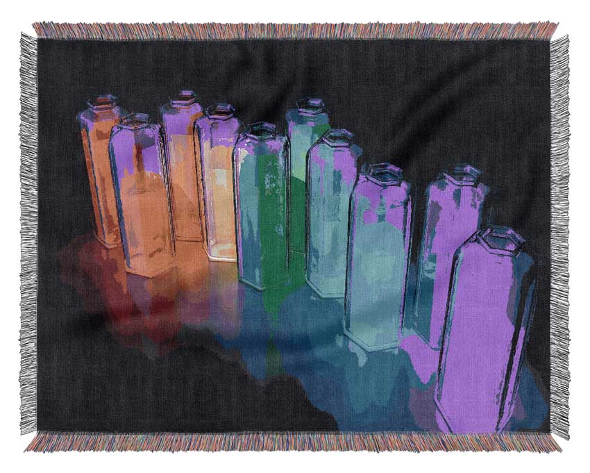 Colorful 3D Bottles Woven Blanket