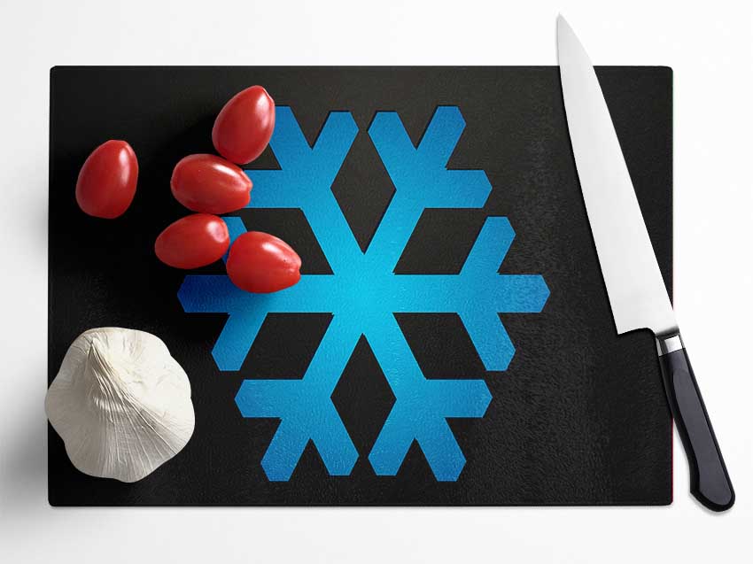 Blue Inset Glass Chopping Board