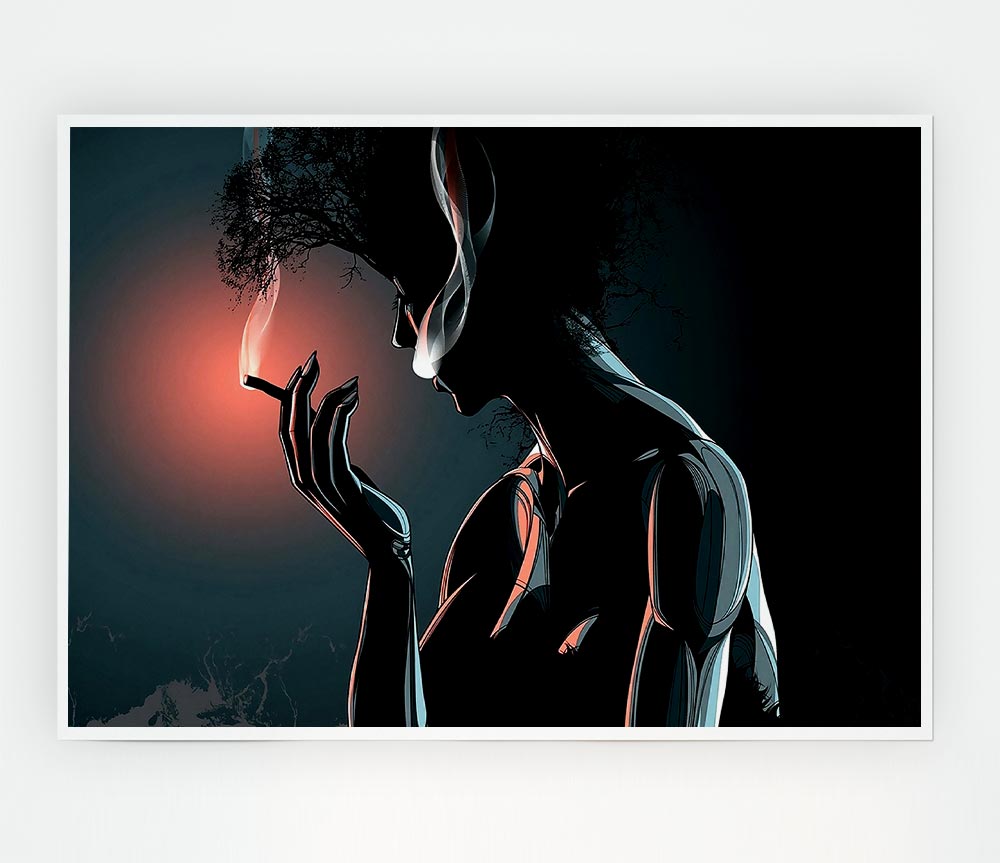 Cigarette Print Poster Wall Art