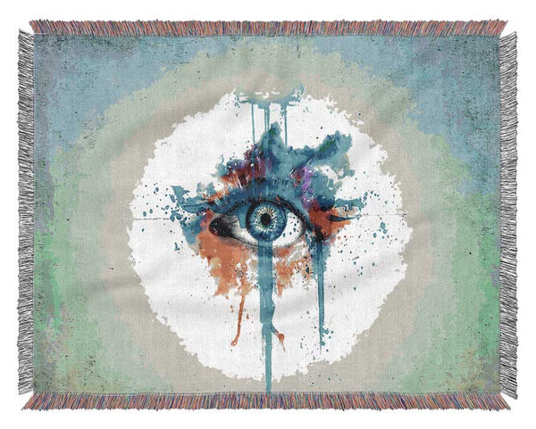 Eye Minimalistic Painting Woven Blanket