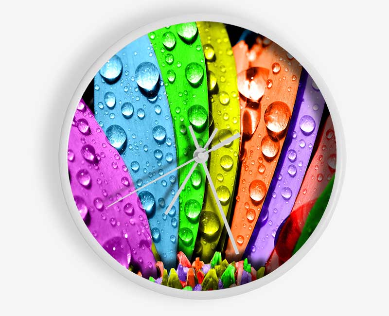 Colourful Flower Clock - Wallart-Direct UK