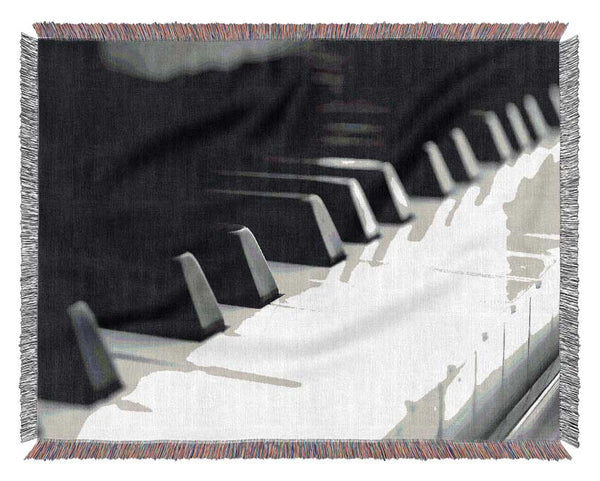 Piano Keyboard Woven Blanket