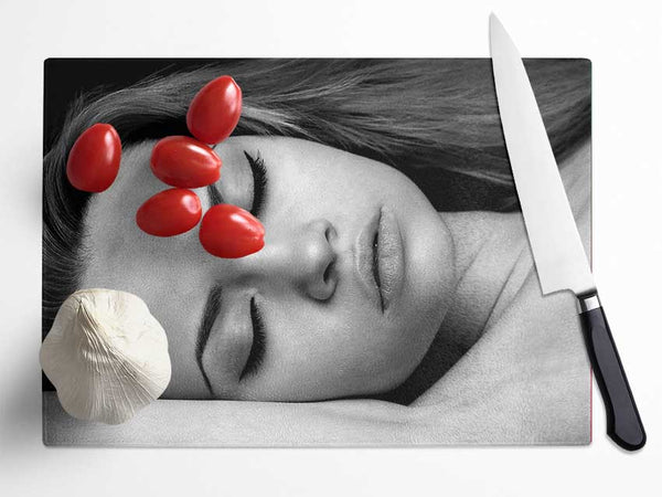 Sleepy Girl Glass Chopping Board