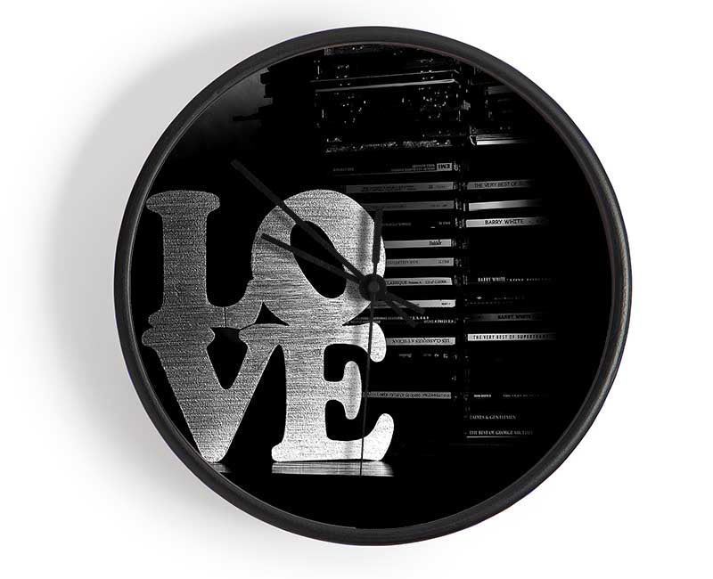 Love Black And White Clock - Wallart-Direct UK