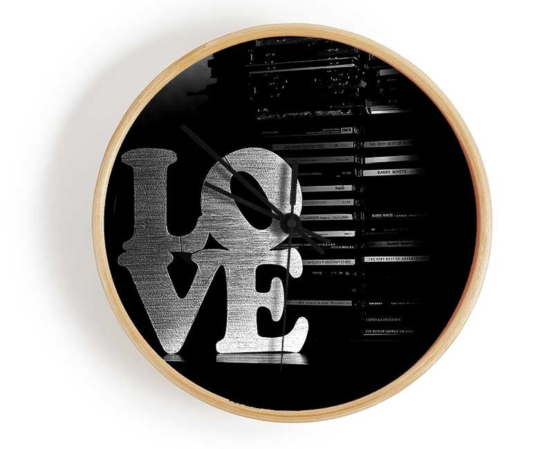 Love Black And White Clock - Wallart-Direct UK