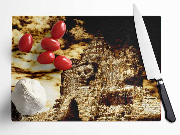 The Buddha King Of Angkor Wat Cambodia Glass Chopping Board