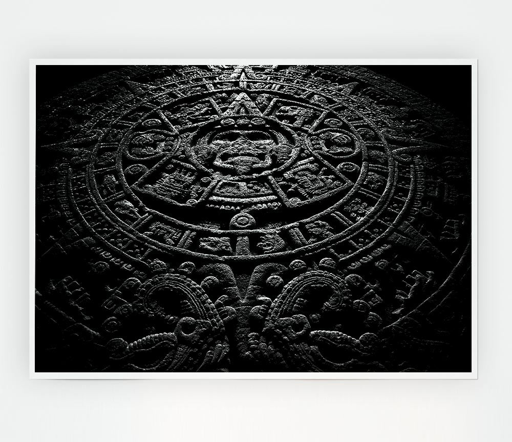 Aztec Calendar Print Poster Wall Art