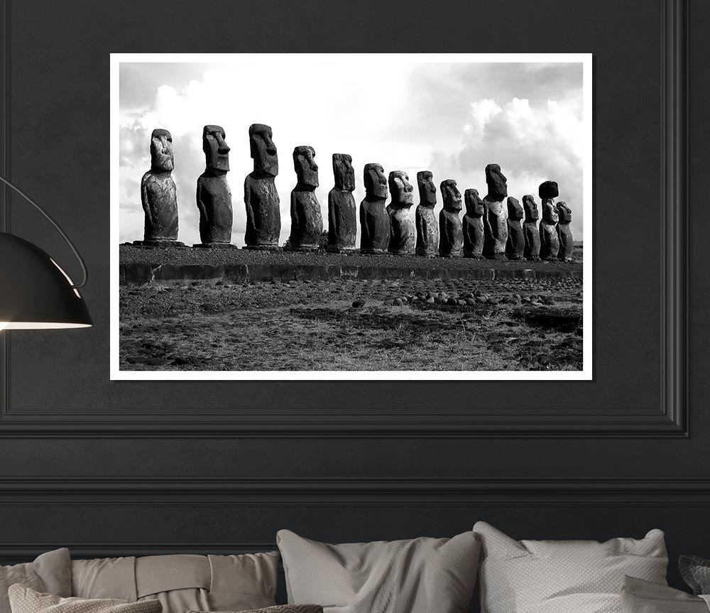 Easter Island Statues Print Poster Wall Art