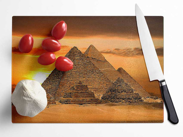 Egyptian Pyramids Cairo Egypt Africa Glass Chopping Board