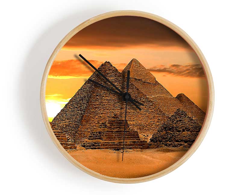 Egyptian Pyramids Cairo Egypt Africa Clock - Wallart-Direct UK