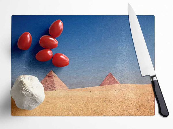 Giza Pyramids Glass Chopping Board