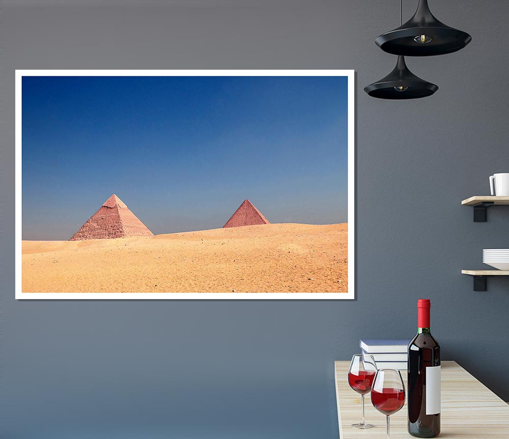 Giza Pyramids Print Poster Wall Art