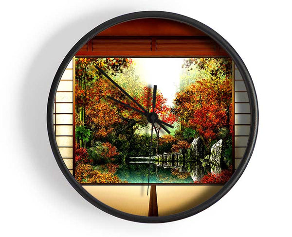 Japanese Garden From Inside Clock - Wallart-Direct UK