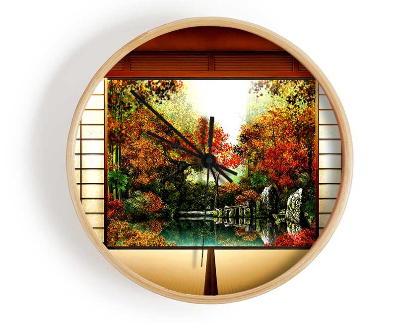 Japanese Garden From Inside Clock - Wallart-Direct UK