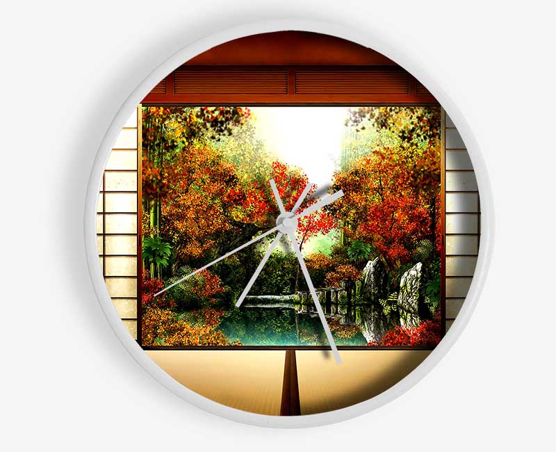 Japanese Garden From Inside Clock - Wallart-Direct UK