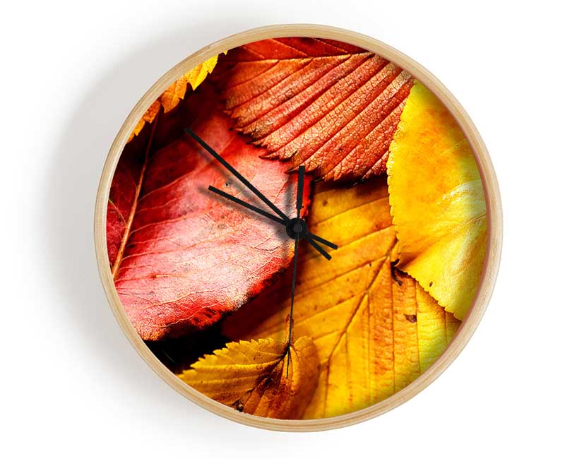 Beautiful Autumn Leaves Clock - Wallart-Direct UK