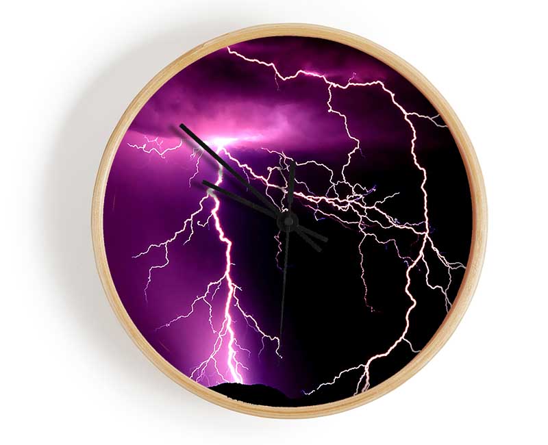 Lightning Storm Clock - Wallart-Direct UK