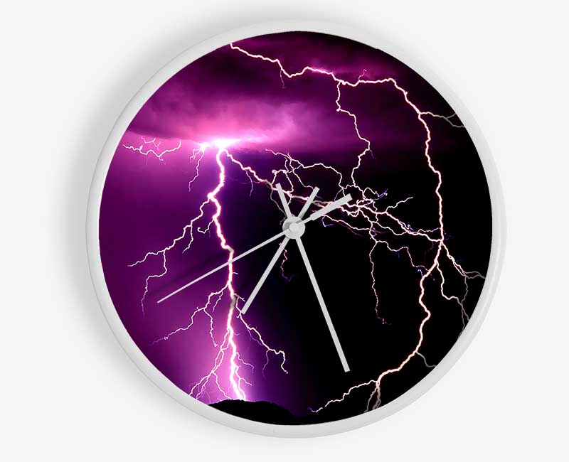 Lightning Storm Clock - Wallart-Direct UK