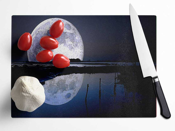 Full Moon Reflection Glass Chopping Board