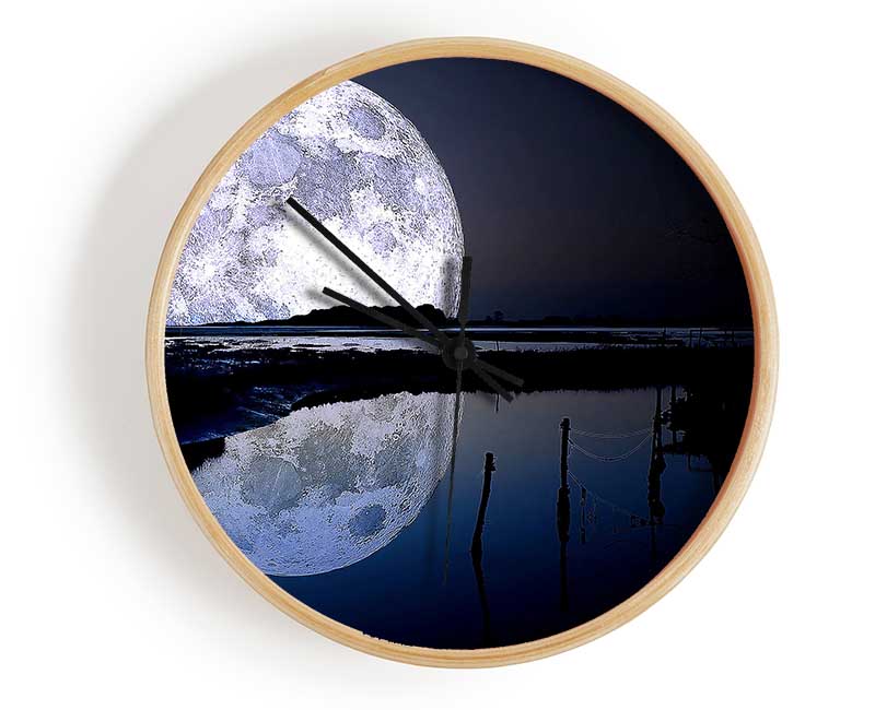 Full Moon Reflection Clock - Wallart-Direct UK