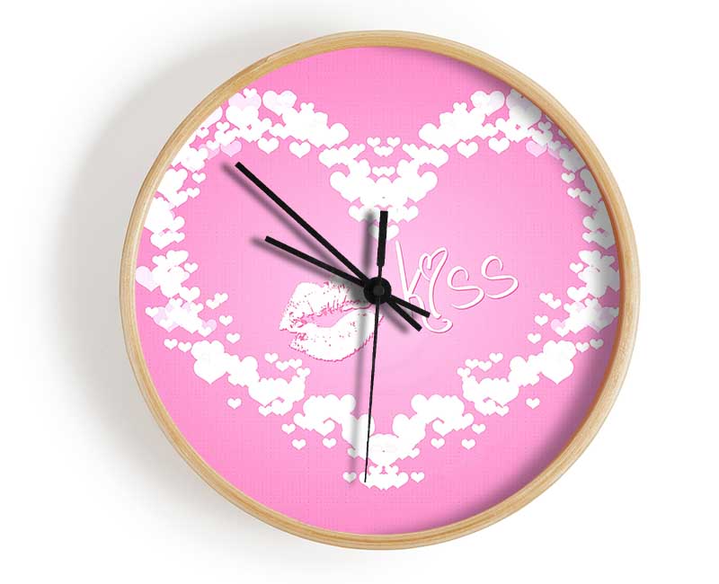 Valentines Day Kiss Clock - Wallart-Direct UK