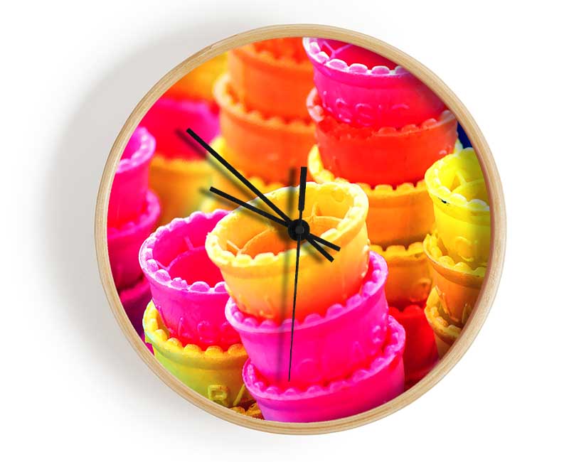 Ice Cream Cones Clock - Wallart-Direct UK