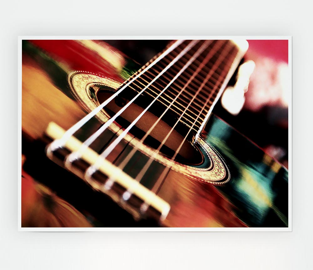 Acoustic Guitar Print Poster Wall Art