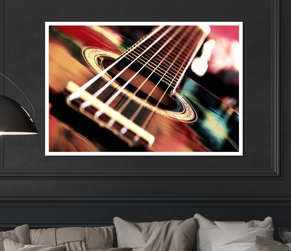 Acoustic Guitar Print Poster Wall Art