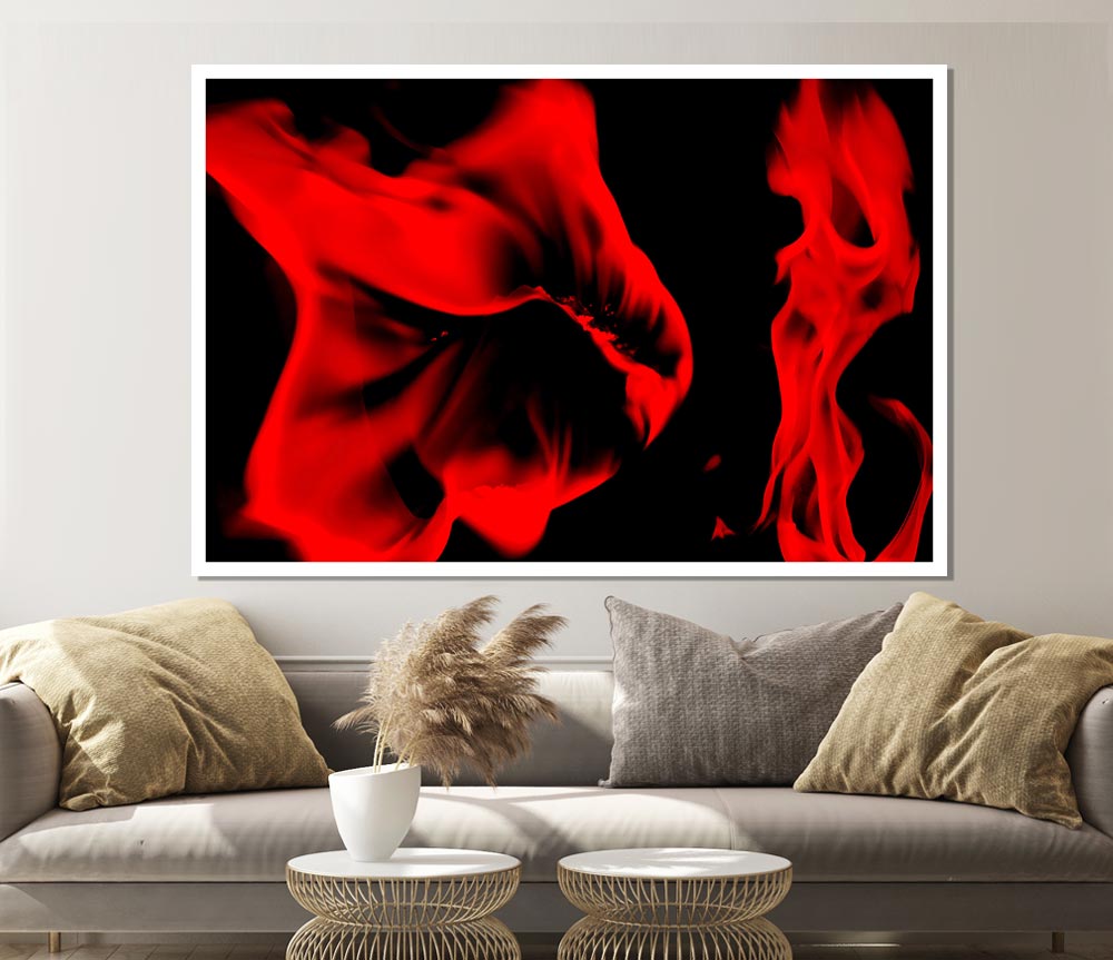 Fire Flames Print Poster Wall Art