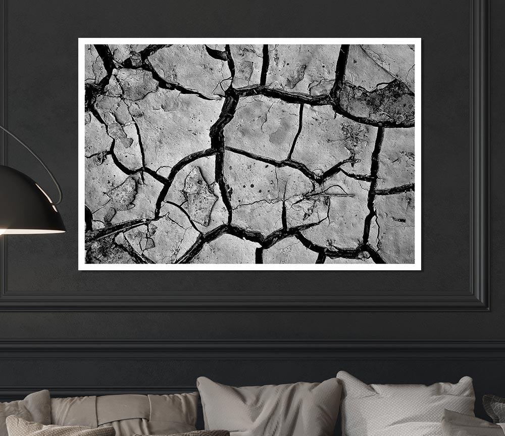 Cracked Mud Print Poster Wall Art