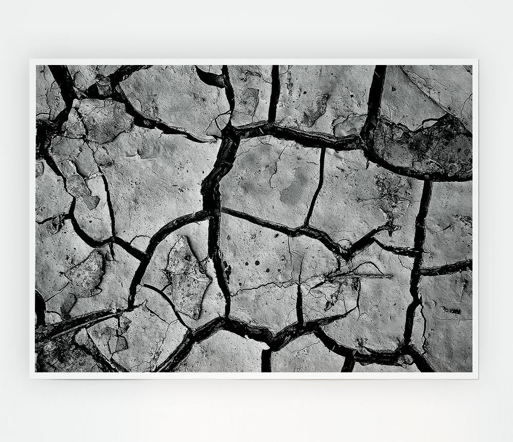 Cracked Mud Print Poster Wall Art