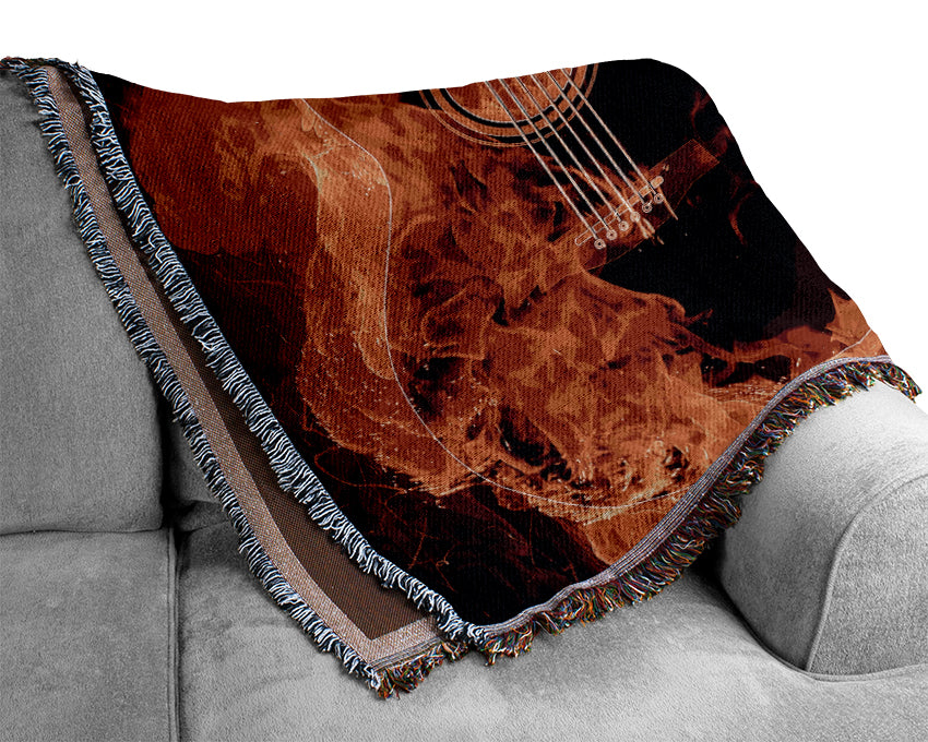 Guitar Flame Woven Blanket