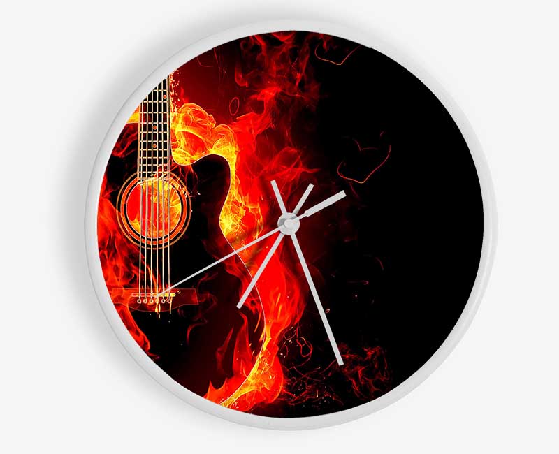 Guitar Flame Clock - Wallart-Direct UK