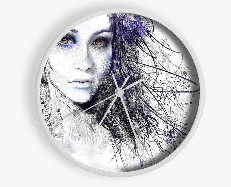 Urban Girl Drawing Clock - Wallart-Direct UK